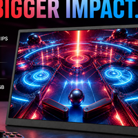 Moniteur de jeu de 18,5 pouces avec double entrée Type-C MINI HD-IN 60-75Hz FHD IPS, écran externe pour le jeu en déplacement