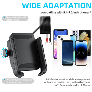 Dudukan Ponsel untuk Sepeda Motor/Ebike dengan Rotasi 360 Derajat, Tahan Air, dan Pengisi Daya USB - Product Image 3