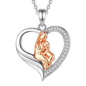 Nuevo Collar con Colgante de Corazón de <span class=keywords><strong>Dos</strong></span> Chicas, Estilo Vintage, con Circonita y Rodio, Plata de Ley 925, para Estudiantes, <span class=keywords><strong>Hermanas</strong></span>, Fiestas, Regalo Personalizado - Product Image 1