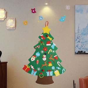 New Design <b>Christmas</b> Decoration DIY Felt <b>Christmas</b> <b>Tree</b> <b>Wall</b> Hanging Gift for Kids with Customized Color & Size - Product Image 1