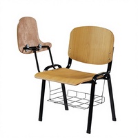 Chaise d'école pliable en contreplaqué écologique de style moderne avec tablette d'écriture durable pour la formation en classe des élèves