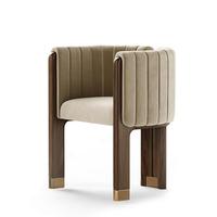 Chaise de salle à manger en tissu minimaliste moderne avec pieds en bois et acier inoxydable, confortable et durable pour salles à manger, espaces de vie et hôtels