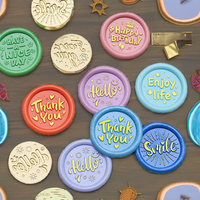 25 Stempel Undangan Pernikahan Logo Kustom Segel Botol Anggur Stiker Segel Lilin Perekat Sendiri