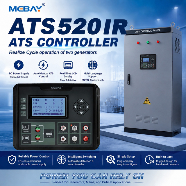Mebay Remote ATS Generator Controller ATS520IR with Electric Energy Measurement