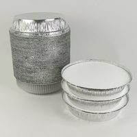 Barquette ronde en aluminium de 1400 ml, robuste, jetable, argentée, résistante à la chaleur, pour rôtir, cuire et conserver les aliments