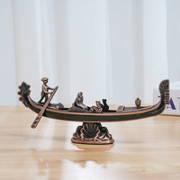 Modèle de bateau vénitien en métal 3D stéréoscopique, artisanat métallique, ornement pour salon, souvenir touristique, vente en gros