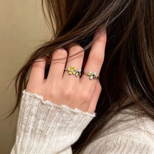 S925 Sterling Silver Bee And Flower <b>Ring</b> For Women <b>Open</b> Finger Design Gift Jewelry - Product Image 5