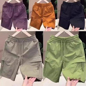 กางเกงขาสั้นคาร์โก้ผู้ชายสำหรับฤดูร้อน ผ้าคอตตอนผสม แห้งเร็ว ระบายอากาศได้ดี ทรงหลวม เอวยางยืด มีกระเป๋าขนาดใหญ่ สไตล์ลำลองสำหรับทำงาน - Product Image 3