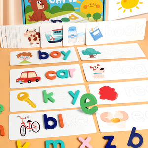 Gioco Educativo in Legno per Bambini, Alfabeto, Parole Cognitive, Ortografia, Apprendimento delle <span class=keywords><strong>Lettere</strong></span>, Blocchi in Legno per l'Educazione Precoce - Product Image 3