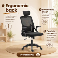 Chaise de bureau moderne en maille, réglable, avec logo personnalisé, faible MOQ, ergonomique, pivotante, avec support lombaire, pour chambre à coucher, vente en gros, usine OEM