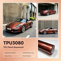 Película de Vinilo Brillante TPU Color Madera de Durazno para Envoltura Automotriz, Envoltura Completa para Auto, Auto-Reparable, 7.5mil, Proveedor de Película Automotriz