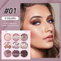 Palette de fards à paupières en forme de cœur, maquillage de luxe personnalisé, vente en gros, 9 couleurs de pigments DIY, poudre scintillante