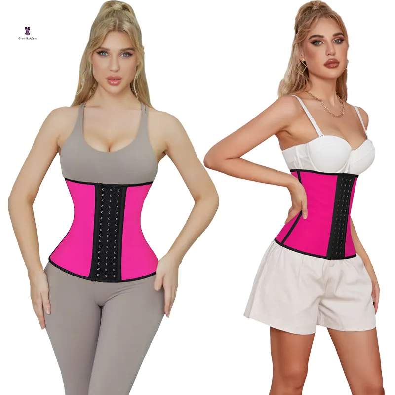 9 Staven Latex Katoenen Taille Trainer Riem Voor Vrouwen Taille Trimmer Gewichtsverlies Riem Afslankende Body Shaper Zwart Nude Blauw Paars Roze