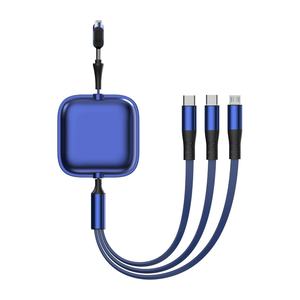 Câble de <span class=keywords><strong>charge</strong></span> USB rétractable 5 en 1 personnalisé avec logo imprimé, 100W, bidirectionnel, télescopique 1,2m, <span class=keywords><strong>charge</strong></span> <span class=keywords><strong>rapide</strong></span> 5A pour imprimantes, fabriqué en TPE - Product Image 1