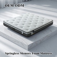 Matelas en mousse à mémoire de forme sans ressorts de 22 cm d'épaisseur, expédié compressé, tailles Queen et King, mobilier de chambre pour la maison, l'école, l'hôpital, l'hôtel