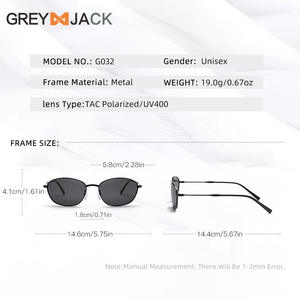 Gafas de sol unisex Greyjack, montura negra de acero inoxidable, lentes TAC, protección UV400, tipo 3, G032 - Product Image 2