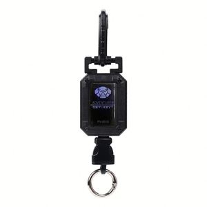 Outdoor Plastic High-<b>Rebound</b> Snap Hook Anti-Loss Elastic Lanyard Extension Cord Easy-To-Pull Keychain Retractable Key Ring for - Product Image 1