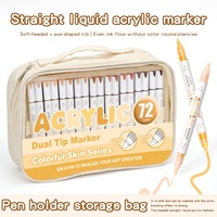 Marqueurs acryliques permanents à double pointe, marqueurs à double embout pour graffiti, peinture acrylique permanente, ensemble de stylos marqueurs pour le coloriage