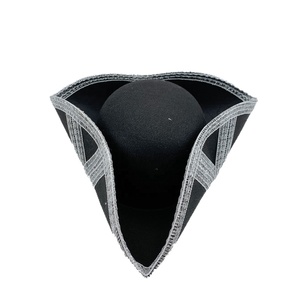 Cappelli Tricorno da Pirata SOLPOP, Cappello Tricorno Nero Coloniale Rivoluzionario per Accessori Costume di Halloween e Cosplay - Product Image 5
