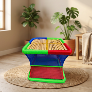 Silla Larga de Ratán Natural Moderno y Único, Hecha en India, de Madera Sólida, Cómoda, Ecológica e Impermeable, Ideal para Apartamentos - Product Image 3