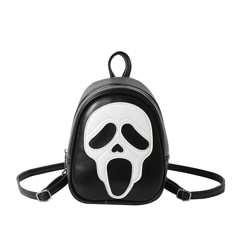 Ghost Face Sac à dos Femmes Satchel Shoulder Daypack Skull Gothic Back Pack Halloween Mini Backpacks