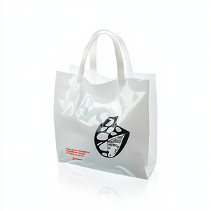 Sac à provisions de restaurant en plastique à grande poignée avec logo personnalisé Cadeau d'aliments à emporter de marque à la mode - Product Image 1