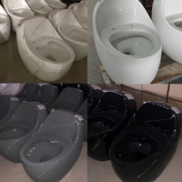 Offre Spéciale : WC monobloc en céramique, forme œuf, avec siphon en marbre, pour salle de bain, à poser au sol