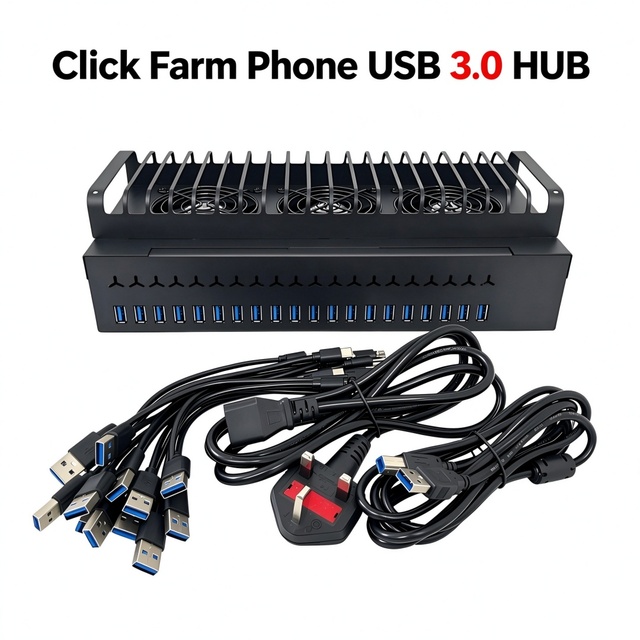 WIFI Farm Phone Box with 20 Phones Android Smartphone Box Batch Synchronization Control Unified Management 20 Port USB HUB Farm