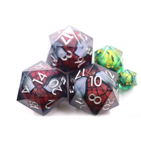 Nouveau design – Dés à bords coupés en résine personnalisés, 50 mm, surdimensionnés, D20 Spider-Man, dés à LED individuels pour jeux de rôle D&D