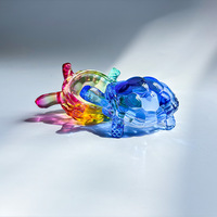 Ornement de tortue classique en cristal blanc, petite taille, décoration d'intérieur, attirant la richesse et l'argent, fait main, design moderne, en carton
