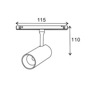 Spot LED 10W pour rail magnétique 48V-16, couleur 4000K, idéal pour l'éclairage des espaces commerciaux et résidentiels. - Product Image 1