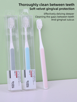 Brosse à dents ultra-douce à poils PBT avec manche en PP pour un nettoyage en profondeur, personnalisable en gros, pour usage domestique