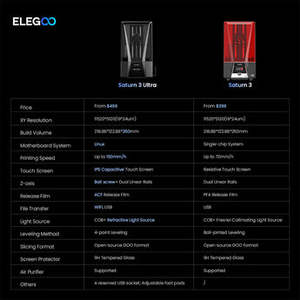 Stampante 3D a Resina ELEGOO <span class=keywords><strong>Saturn</strong></span> 3 Ultra 12K con Volume di 218,88x122,88x260mm per Officine e Scuole - Product Image 5