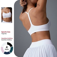 Soutien-gorge de sport sans coutures pour femme, maintien élevé, bretelles en Y, en Spandex/Nylon, design amincissant le dos, motif uni, taille XS