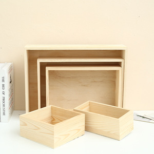 Caja de almacenamiento de madera para escritorio, organizador rectangular con parte superior abierta para almacenamiento de dulces y regalos - Product Image 2
