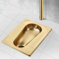 Ensemble WC moderne de luxe en acier inoxydable SUS304 doré PVD, cuvette sans rebord, pour bars, KTV, clubs, toilettes publiques, robuste et facile à installer