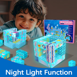Ensemble de blocs de construction magnétiques sous-marins, blocs de construction lumineux à assembler soi-même avec tableau lumineux, jouet éducatif pour enfants - Product Image 2