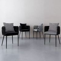 Meubles de restaurant en gros, style nordique moderne, fauteuil en cuir avec structure métallique, chaise de salle à manger, mobilier pour restaurant et hôtel