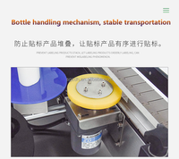 Machine d'étiquetage semi-automatique électrique de bureau PLC pour bouteilles plates et carrées, idéale pour les bouteilles de bière, de vin, de jus et les pots cosmétiques en verre