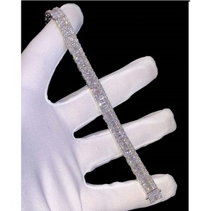 Exclusive 925 Sterling Silver Bracelet Featuring Round Cut Moissanite Cuban Link Design for <b>Men</b> Women and Gifts - Product Image 4