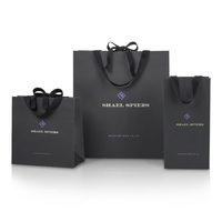 Custom Printed Brand logo Premium Luxury Cardboard Jewelry Gift Paper Shopping Packaging Paper Bag With Logo