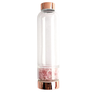 2024 populaire cristal pierre bambou verre eau potable tasse bouteille couvercle en bambou avec bande de main Logo personnalisé tasse à eau - Product Image 4