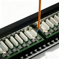 Panel Patch Port RJ45 Cat6 Grosir 24 Port Bahan Plastik Kompatibel UTP Punch Down OEM ODM Infrastruktur Jaringan