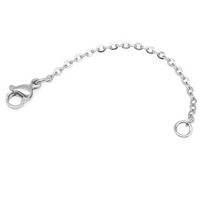 Chaîne en O aplatie en acier inoxydable avec fermoir mousqueton, bracelet à boucle unique, chaîne pour sacs et vêtements, accessoires de bijoux DIY - Product Image 4