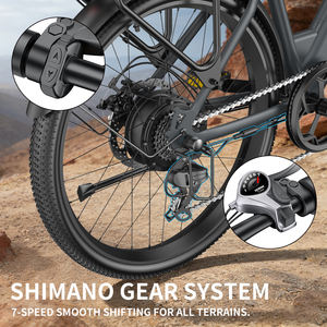 จักรยานไฟฟ้า OEM GOKEEP <span class=keywords><strong>EP26</strong></span> 7 สปีด ระบบกันสะเทือนคู่ พร้อมคันเร่งแบบปั่นช่วย ล้อ 26 นิ้ว จักรยานเสือภูเขาไฟฟ้าที่ดีที่สุดสำหรับการขับขี่ออฟโรด สำหรับผู้ใหญ่ - Product Image 6