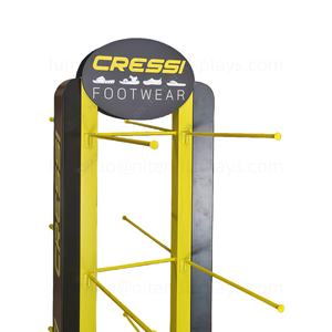 Commercial Double Sided Metal Shoe <b>Display</b> Rack with Hooks & Wheels Removable Floor <b>Stand</b> for Footwear Store Clothing <b>Shop</b> - Product Image 6