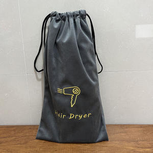 Bolsas de almacenamiento de terciopelo de gama alta con logotipo personalizado para secadores de pelo de hotel Bolsas flocadas personalizables para boutiques de casas de huéspedes - Product Image 6