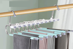 Perchero Plegable de Acero Inoxidable para Pantalones 9 en 1, Estantes, Ganchos para Ropa, Perchas Mágicas Multifuncionales para Armario - Product Image 4