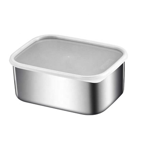 Caja de almacenamiento sellada de acero inoxidable 304 para refrigerador y congelador, caja de almacenamiento de alimentos, fiambrera japonesa - Product Image 1