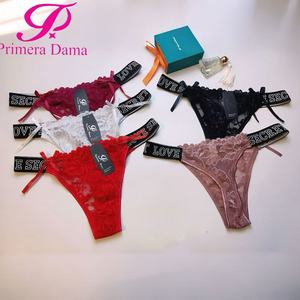 Love Pantaleta Tipo Tanga En Encaje De Resortes Grueso taglie basse XL con pizzo di cotone in vari colori - Product Image 2